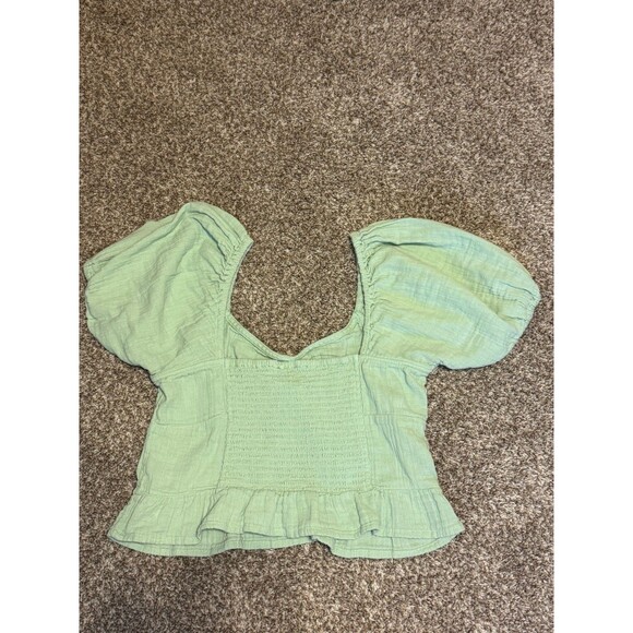 Roxy Life Mirage Puff Sleeve Top 🧚✨ Mint Green Size M , pre-owned / No Flaws - Picture 8 of 12